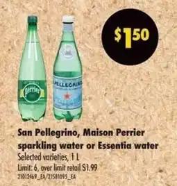 Real Canadian Superstore San Pellegrino, Maison Perrier sparkling water or Essentia water offer