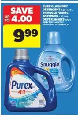 Real Canadian Superstore Purex Laundry Detergent / Snuggle Fabric Softener offer