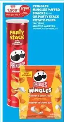 Real Canadian Superstore Pringles Mingles Puffed Snacks or Party Stack Potato Chips offer