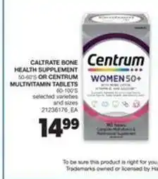 Real Canadian Superstore Centrum Women 50+ Multivitamin Tablets offer