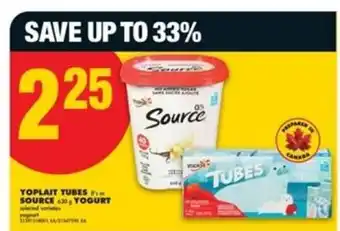 No Frills Yoplait Tubes or Source Yogurt offer