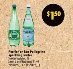 No Frills Perrier or San Pellegrino Sparkling Water offer