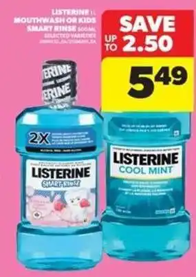 Real Canadian Superstore Listerine Mouthwash or Kids Smart Rinse offer