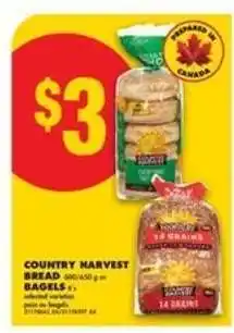 No Frills COUNTRY HARVEST BREAD OR BAGELS offer