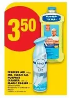 No Frills FEBREZE AIR, MR. CLEAN ALL PURPOSE CLEANER, MAGIC ERASER offer