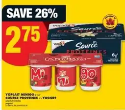 No Frills Yoplait Minigo or Source Proteins Yogurt offer
