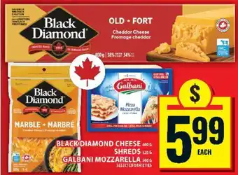 Food Basics Black Diamond Cheese & Galbani Mozzarella offer