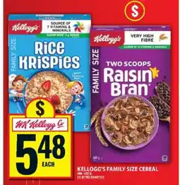 Food Basics KELLOGG’S FAMILY SIZE CEREAL offer