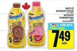 Food Basics Nestlé Nesquik Syrup or Powder Mix offer