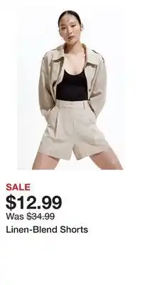H&M Linen-Blend Shorts offer