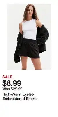 H&M High-Waist Eyelet-Embroidered Shorts offer