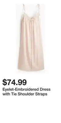 H&M Eyelet-Embroidered Dress with Tie Shoulder Straps offer