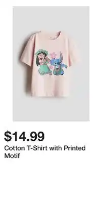 H&M Cotton T-Shirt with Printed Motif offer