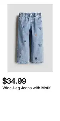 H&M Wide-Leg Jeans with Motif offer