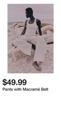 H&M Pants with Macramé Belt offer