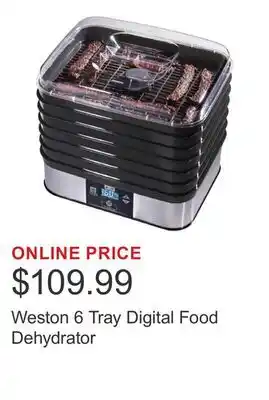 Costco Weston 6 Tray Digital Food Dehydrator offer
