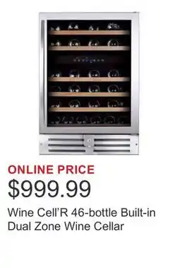Costco Wine Cell'R 46-bottle Built-in Dual Zone Wine Cellar offer