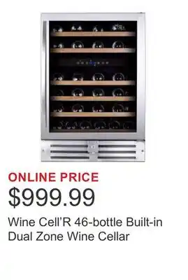 Costco Wine Cell'R 46-bottle Built-in Dual Zone Wine Cellar offer