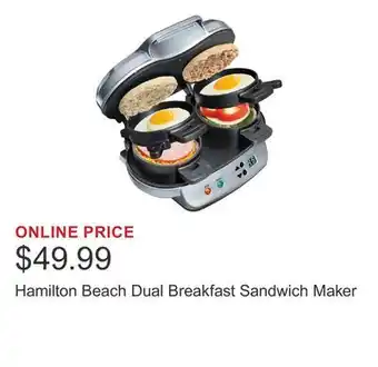 Costco Hamilton Beach Dual Breakfast Sandwich Maker offer