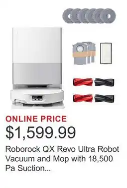 Costco Roborock QX Revo Ultra Robot Vacuum and Mop with 18,500 Pa Suction Power offer