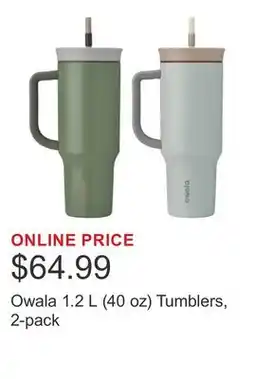 Costco Owala 1.2 L (40 oz) Tumblers, 2-pack offer