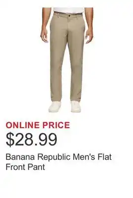 Costco Banana Republic Men's Flat Front Pant offer