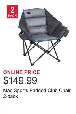 Costco Mac Sports Padded Club Chair, 2-pack offer