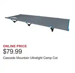 Costco Cascade Mountain Ultralight Camp Cot offer