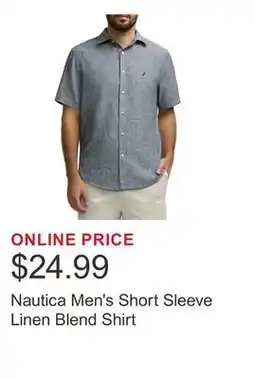 Costco Nautica Men's Short Sleeve Linen Blend Shirt offer