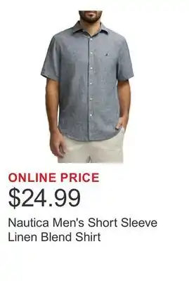 Costco Nautica Men's Short Sleeve Linen Blend Shirt offer