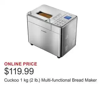 Costco Cuckoo 1 kg (2 lb.) Multi-functional Bread Maker offer