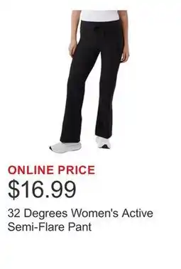 Costco 32 Degrees Women's Active Semi-Flare Pant offer