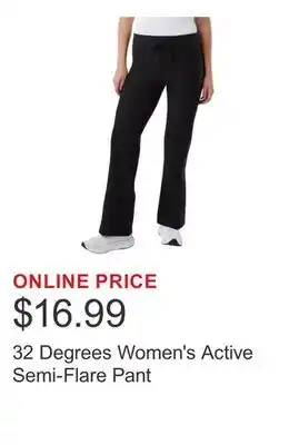 Costco 32 Degrees Women's Active Semi-Flare Pant offer