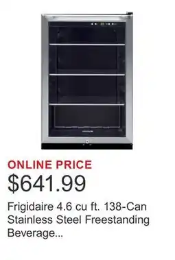 Costco Frigidaire 4.6 cu ft. 138-Can Stainless Steel Freestanding Beverage Centre offer