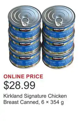 Costco Kirkland Signature Chicken Breast Canned, 6 × 354 g offer