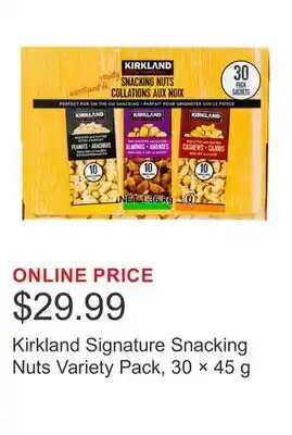 Costco Kirkland Signature Snacking Nuts Variety Pack, 30 × 45 g offer