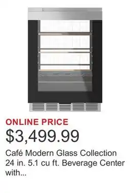 Costco Café Modern Glass Collection 24 in. 5.1 cu ft. Beverage Center with LED Light Wall offer