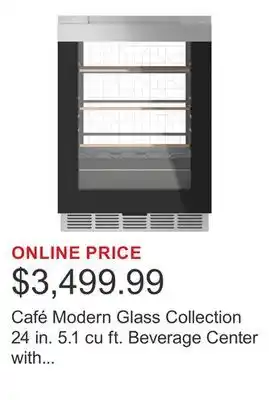 Costco Café Modern Glass Collection 24 in. 5.1 cu ft. Beverage Center with LED Light Wall offer