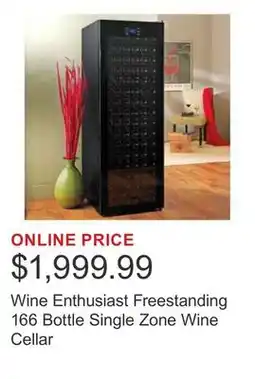 Costco Wine Enthusiast Freestanding 166 Bottle Single Zone Wine Cellar offer