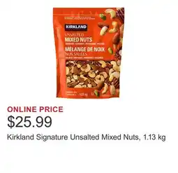 Costco Kirkland Signature Unsalted Mixed Nuts, 1.13 kg offer