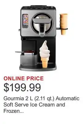 Costco Gourmia 2 L (2.11 qt.) Automatic Soft Serve Ice Cream and Frozen Drink Maker offer