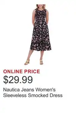 Costco Nautica Jeans Women's Sleeveless Smocked Dress offer