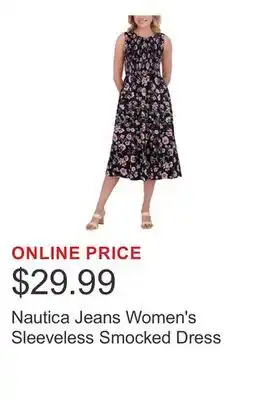 Costco Nautica Jeans Women's Sleeveless Smocked Dress offer