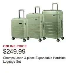 Costco Champs Linen 3-piece Expandable Hardside Luggage Set offer