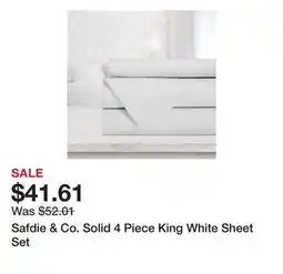 Bed Bath & Beyond Safdie & Co. Solid 4 Piece King White Sheet Set offer