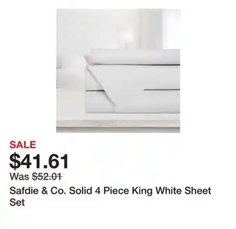 Bed Bath & Beyond Safdie & Co. Solid 4 Piece King White Sheet Set offer
