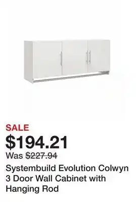 Bed Bath & Beyond Systembuild Evolution Colwyn 3 Door Wall Cabinet with Hanging Rod offer