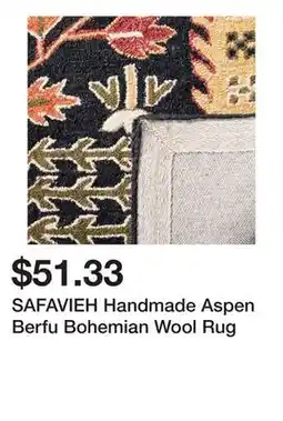 Bed Bath & Beyond SAFAVIEH Handmade Aspen Berfu Bohemian Wool Rug offer