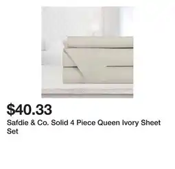 Bed Bath & Beyond Safdie & Co. Solid 4 Piece Queen Ivory Sheet Set offer