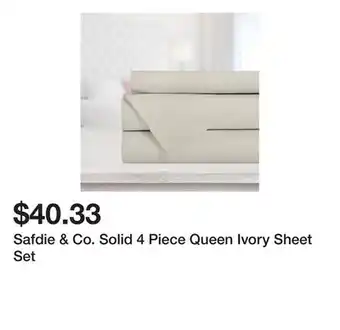 Bed Bath & Beyond Safdie & Co. Solid 4 Piece Queen Ivory Sheet Set offer